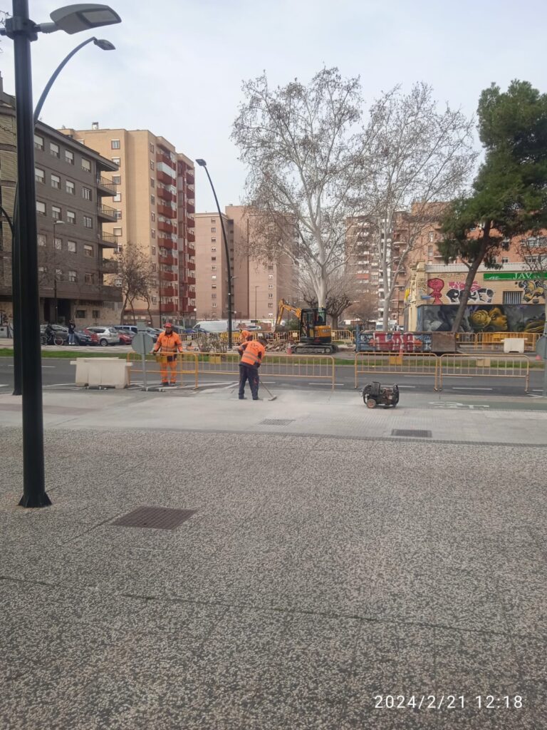 obras paso de cebra San Juan de la Peña